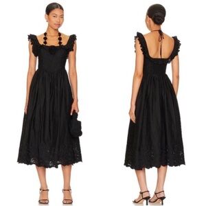 For Love And Lemons Lindsey Floral Embroidered Midi Dress